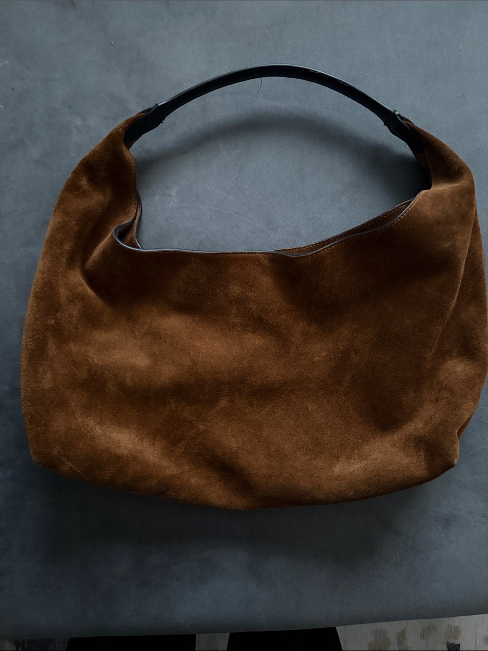 Suede Shoulder Hobo Bag in Brown - Picture 3 of 8